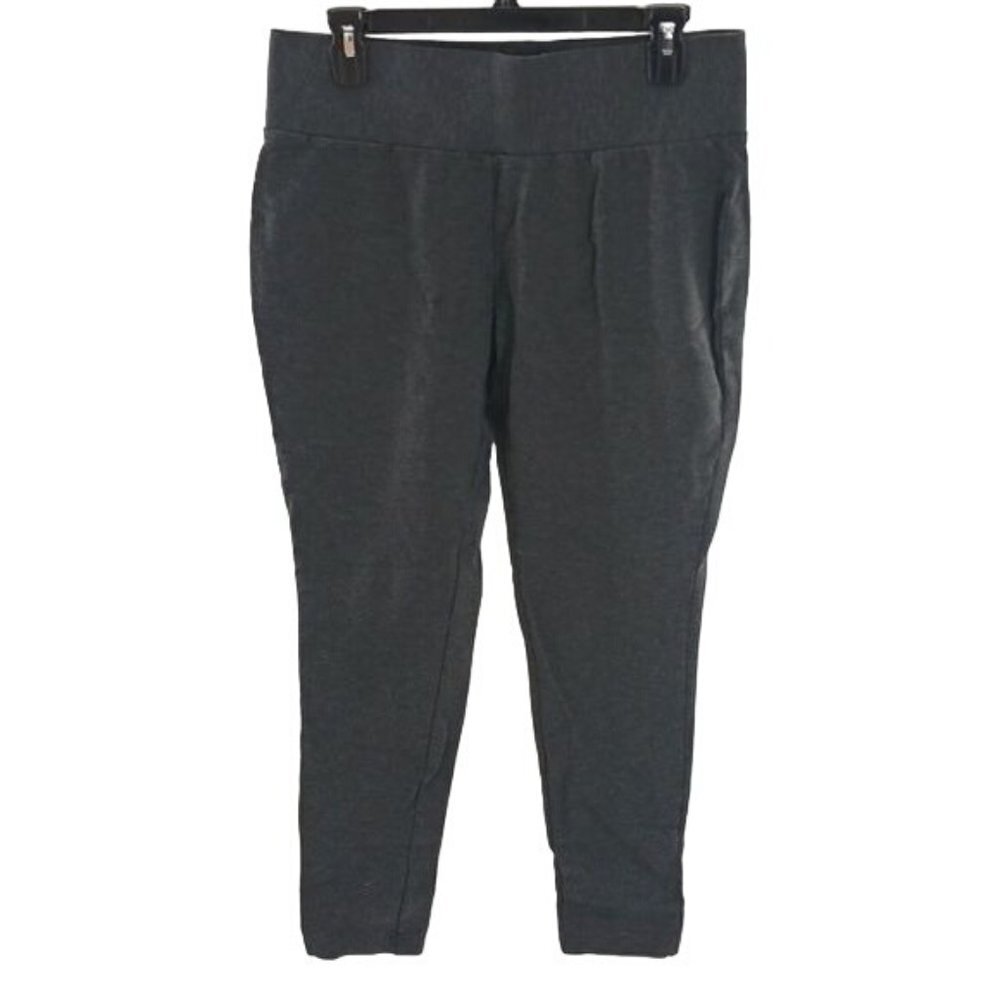 Tahari Womens Pull On Pants Gray Stretch Career Ankle Pants Size L